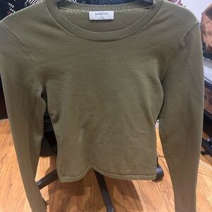 Aritzia Babaton Olive Sculpt Knit Top